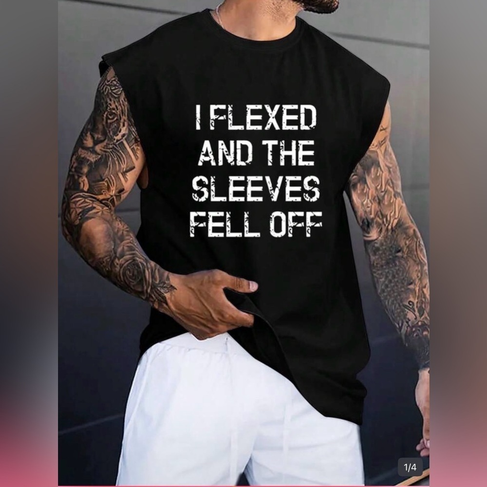 Men's Black Sleeveless Shirt